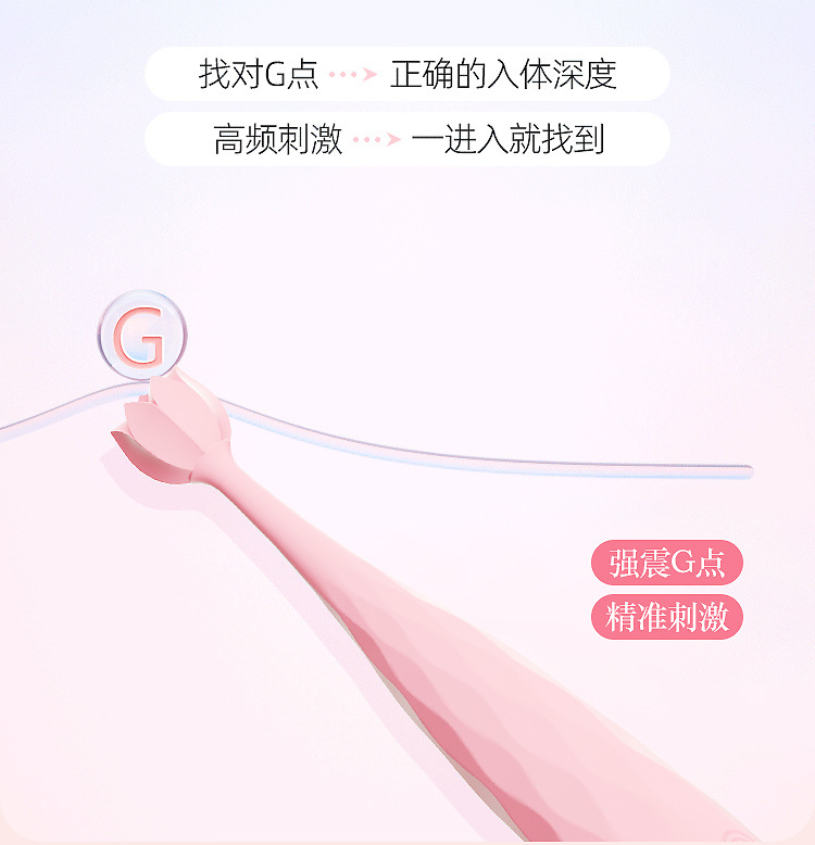Rechargeable Lotus Multi-Frequency Vibrator Wand, Silicone Heating Teasing Stick, Pink — detail image 5