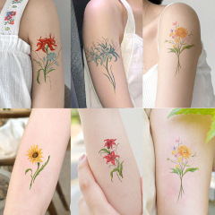 Color tattoo stickers for women waterproof small fresh rose flower butterfly flower arm clavicle tattoo tattoo sticker tattoo