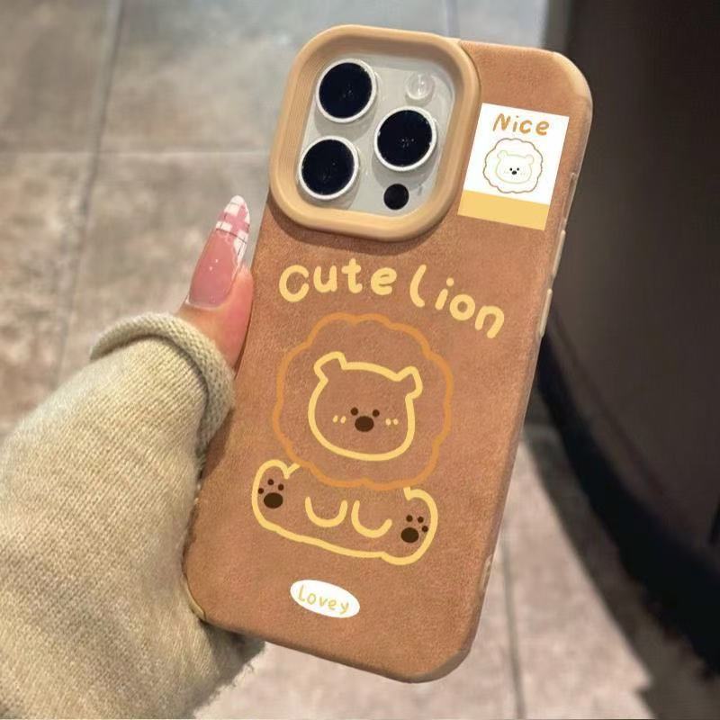 Aplicable a Apple 16 nueva funda para teléfono móvil iPhone16promax otoño e invierno piel de cordero 15 lindo 13 simple 14xr