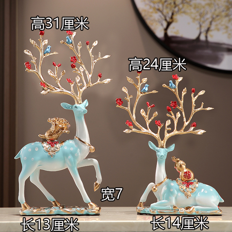 하늘색 꽃사슴 한 쌍