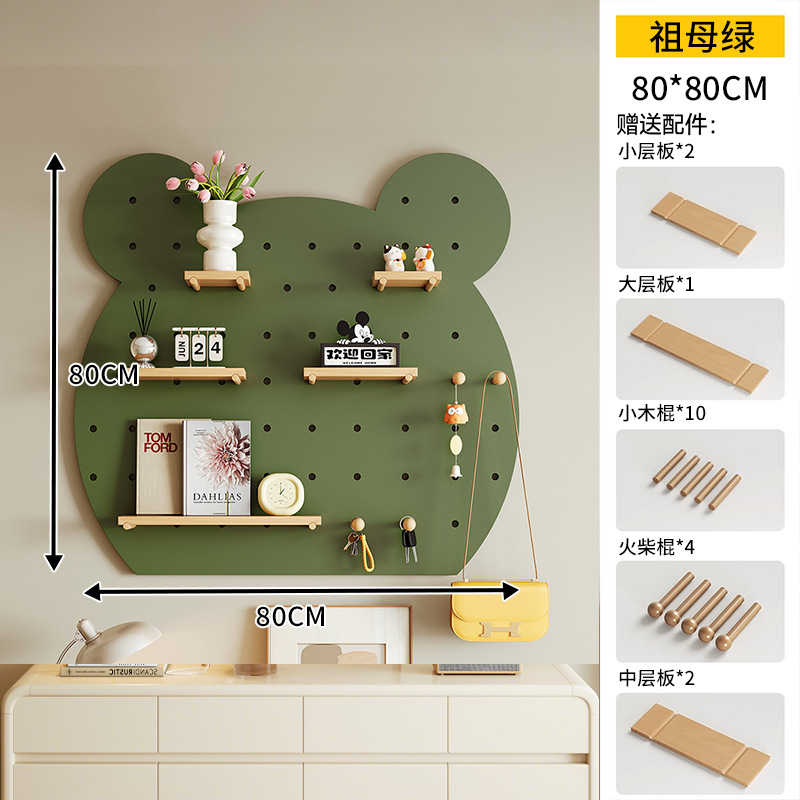 Tablero de agujero de ballena, entrada de madera maciza, entrada, pantalla de almacenamiento, decoración de pared, estante de pared de sala de estar