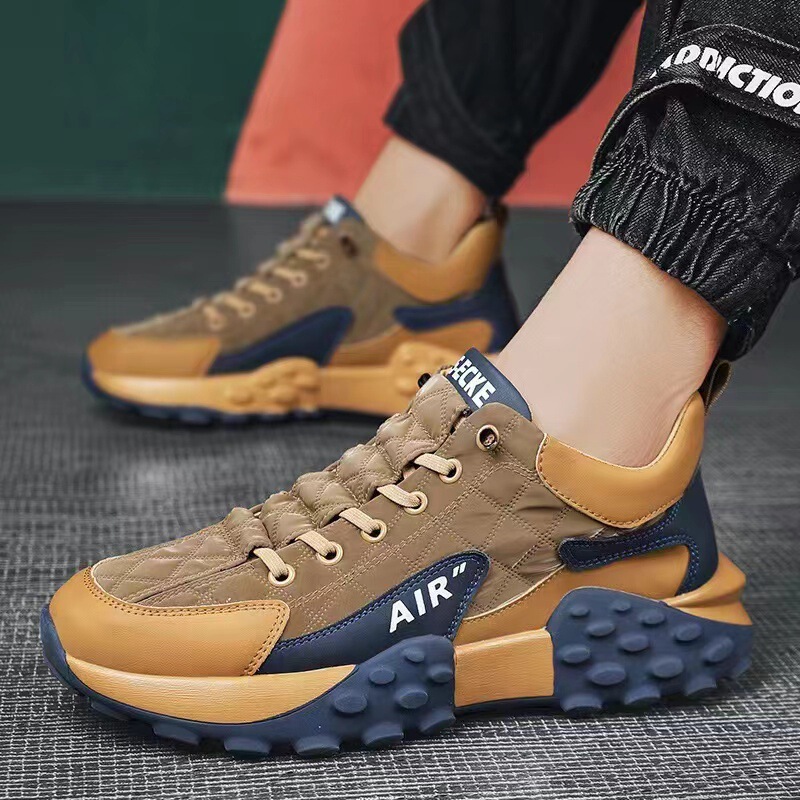 Cross-border Thickened Sole Men's Shoes Fashion Sports Style Casual Shoes Outdoor Flat Shoes Breathable Simple Comfortable Running