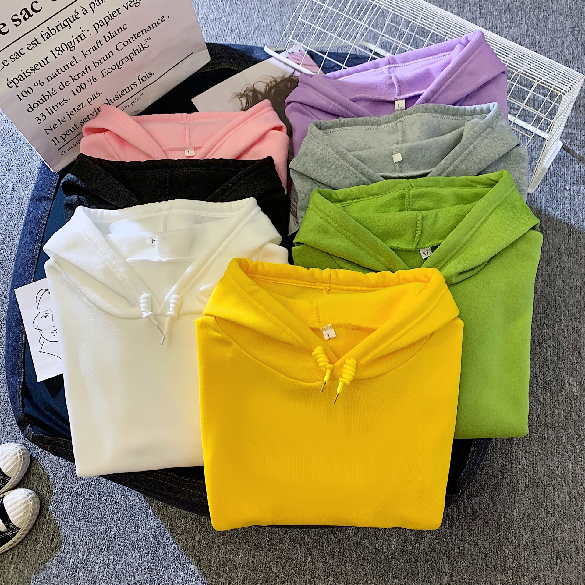 Felpa con cappuccio stampata personalizzata, stile coreano autunno inverno 2024, nuova personalità versatile, modello 3D, moda_voghion.com