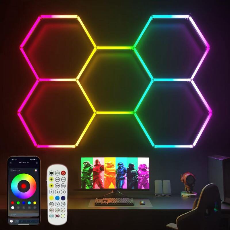 Honeycomb Atmosphere Light Rgb Colorful Hexagonal Light for Garages, Car Wash Rooms, Gyms, E-Sports Rooms, Etc Honeycomb Atmosphere Light Rgb Colorful Hexagonal Light for Garages, Car Wash Rooms, Gyms, E-Sports Rooms, Etc