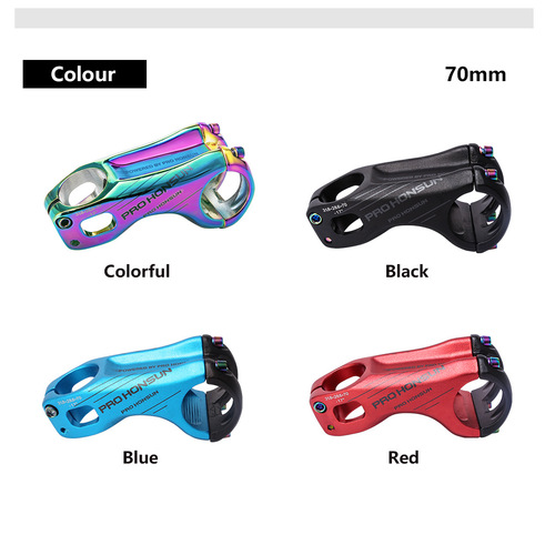 PROHONSUN Mountain Bike Handlebar Stem Negative 17 Degrees Road Bike 70 90mm Aluminum Colorful Riser Tube