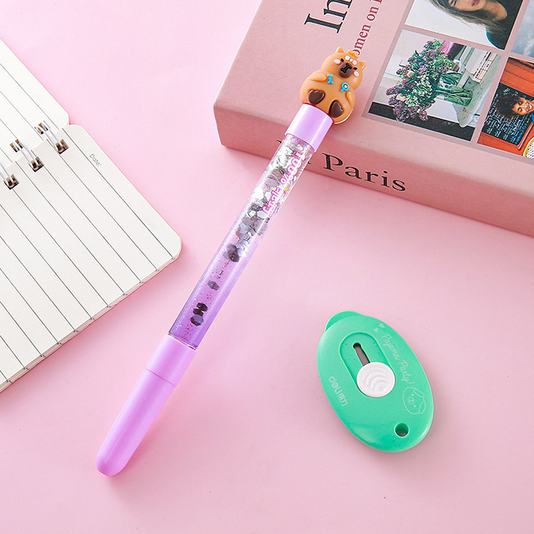 Pluma de gel de arena movediza creativa combinación estudiante de papelería de dibujos animados Pluma de hadas de alta apariencia Oficina Pluma de firma a base de agua