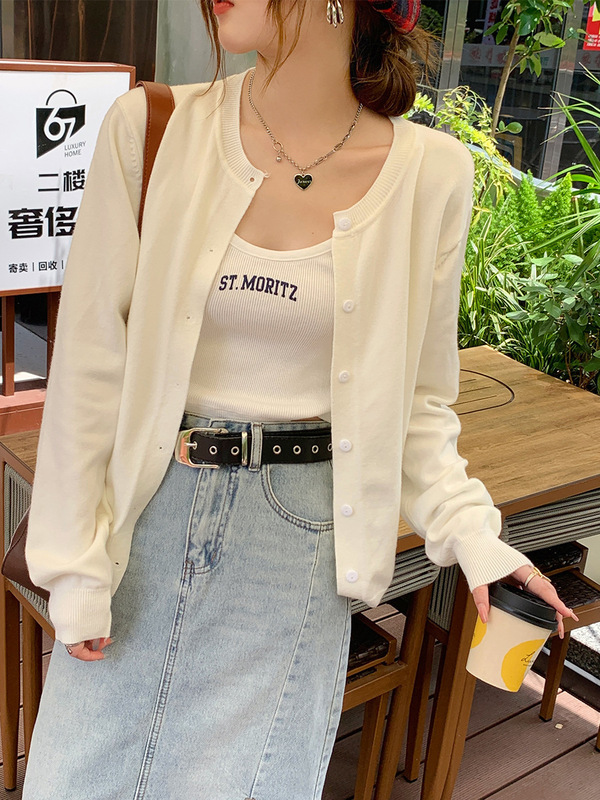 针织开衫外套女春秋2025早秋新款上衣爆款外搭高级感灰色宽松毛衣|undefined