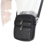 跨境真皮男士斜挎小包牛皮单肩包休闲小挎包多功能男款户外手机包