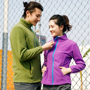 Outdoor Wholesale Fleece Jackets for Men and Women, Contrasting Colors, Cold-Proof and Warm Sports Polar Fleece Zipper Jackets, Group Numbers Can Be Logo
