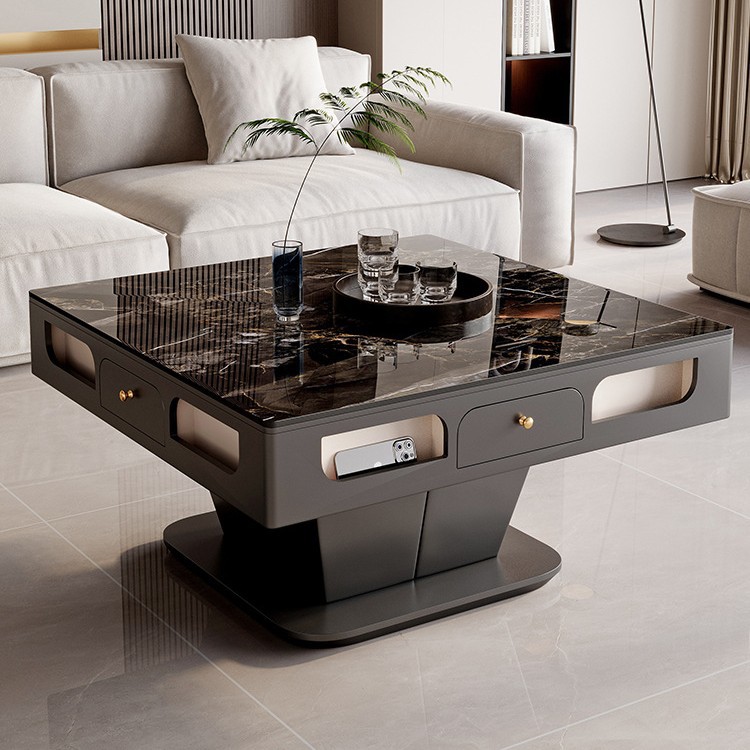 Mesa de mahjong elevadora, sala de estar multifuncional automática, hogar con cocina de inducción, mesa de centro de placa de roca, mesa de comedor de máquina de mahjong integrada