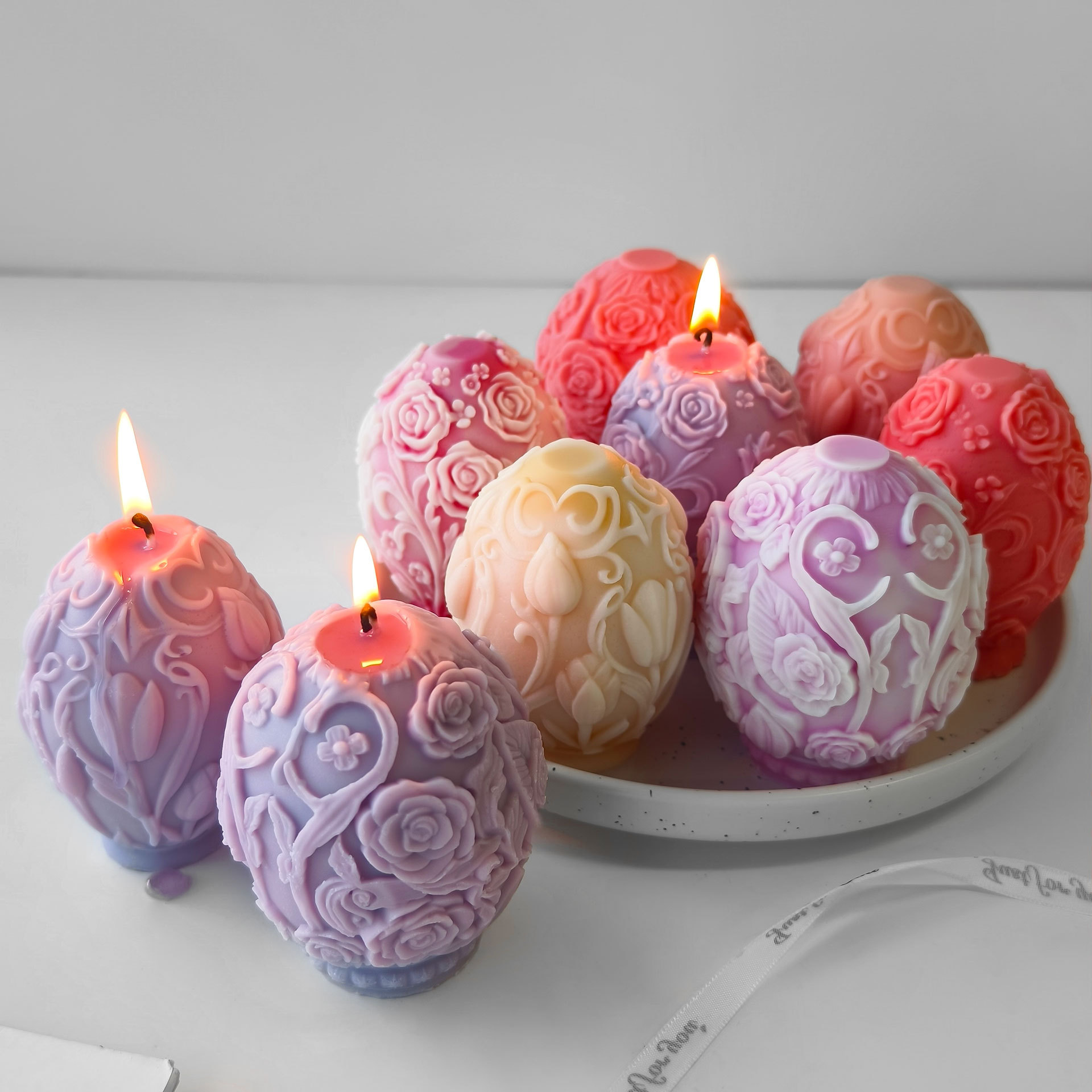 Jiahui Mei huevo de flores de banana molde de huevo de Pascua DIY decoración de barra magnética adornamiento abrasivo