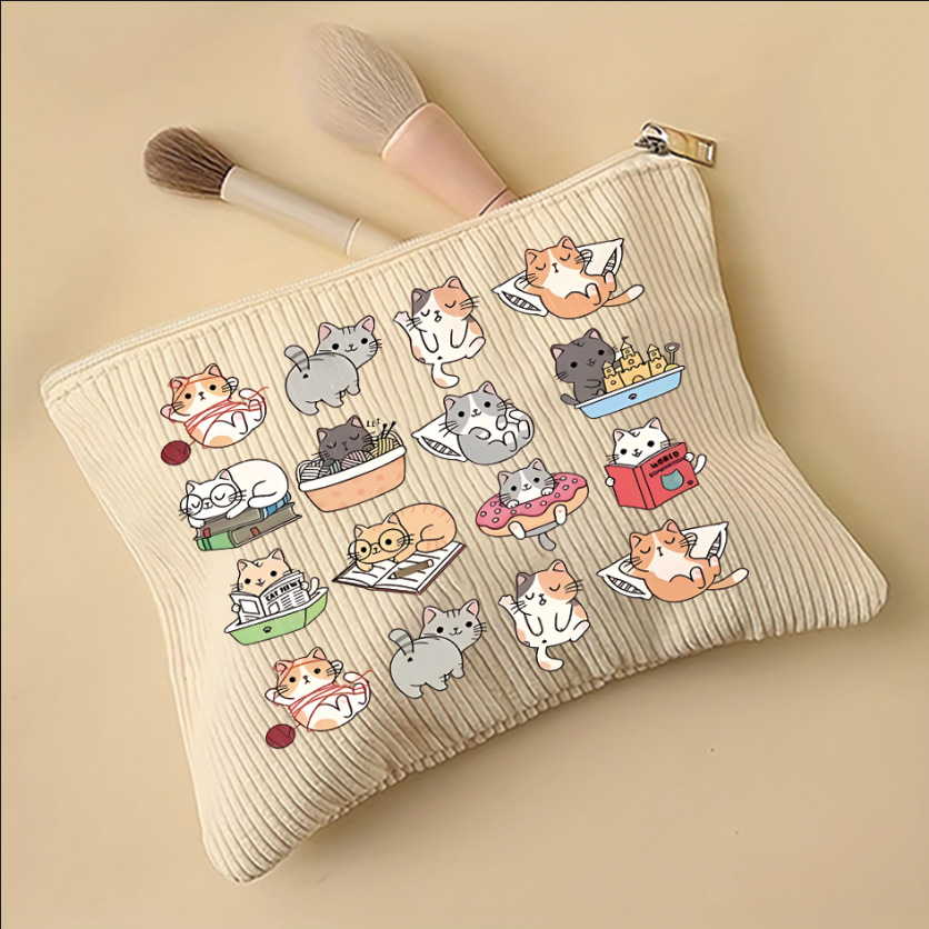 Amazon TEMU ganso cachorro animal serie patrón de velcro zipper bolsa de maquillaje ligera