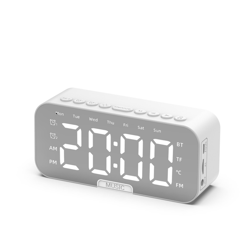 クロスボーダー新型多機能鏡面無線スマートbluetoothスピーカー携帯時計目覚まし時計温度カード|undefined