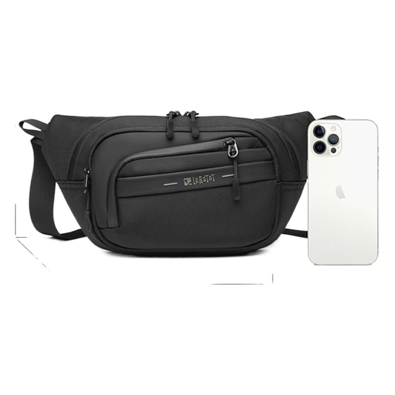 Leastat Cross-Border New Waist Bag Men's Simple Casual Shoulder Bag Commuter Sports Chest Bag Trendy Cool Crossbody Bag