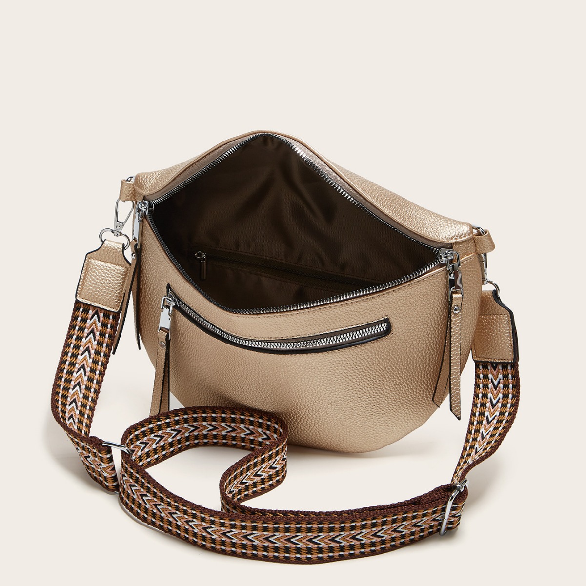 Streetwear Style Medium Size Women's Streetwear Solid Color Pu Leather Waist Bags