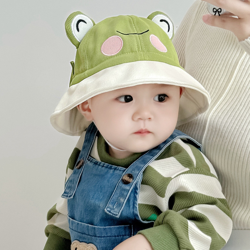 Sombreros infantiles primavera y otoño lindos gorros de pescadores de chicas mujeres y hombres bebés coreanos sombreros de cuenca