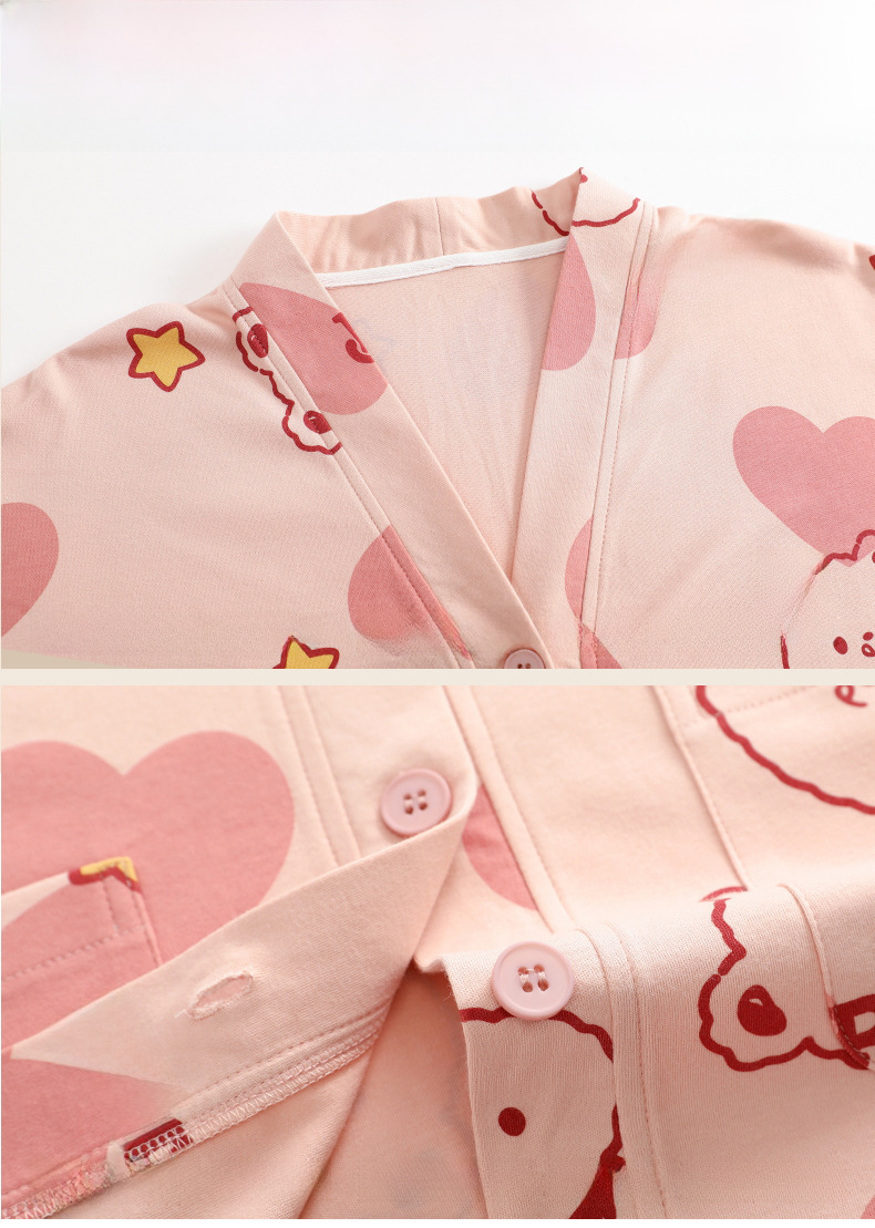 Baumwoll-pyjama-set Für Mädchen Langärmeliges Hausanzug-set Süß_voghion.com