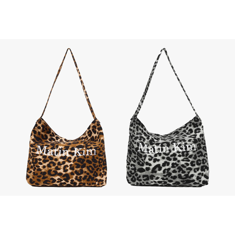 A Branch of Nan Nan's Same Style Mk Korean Leopard Print Large-Capacity One-Shoulder Versatile Tote Bag Class Canvas Bag