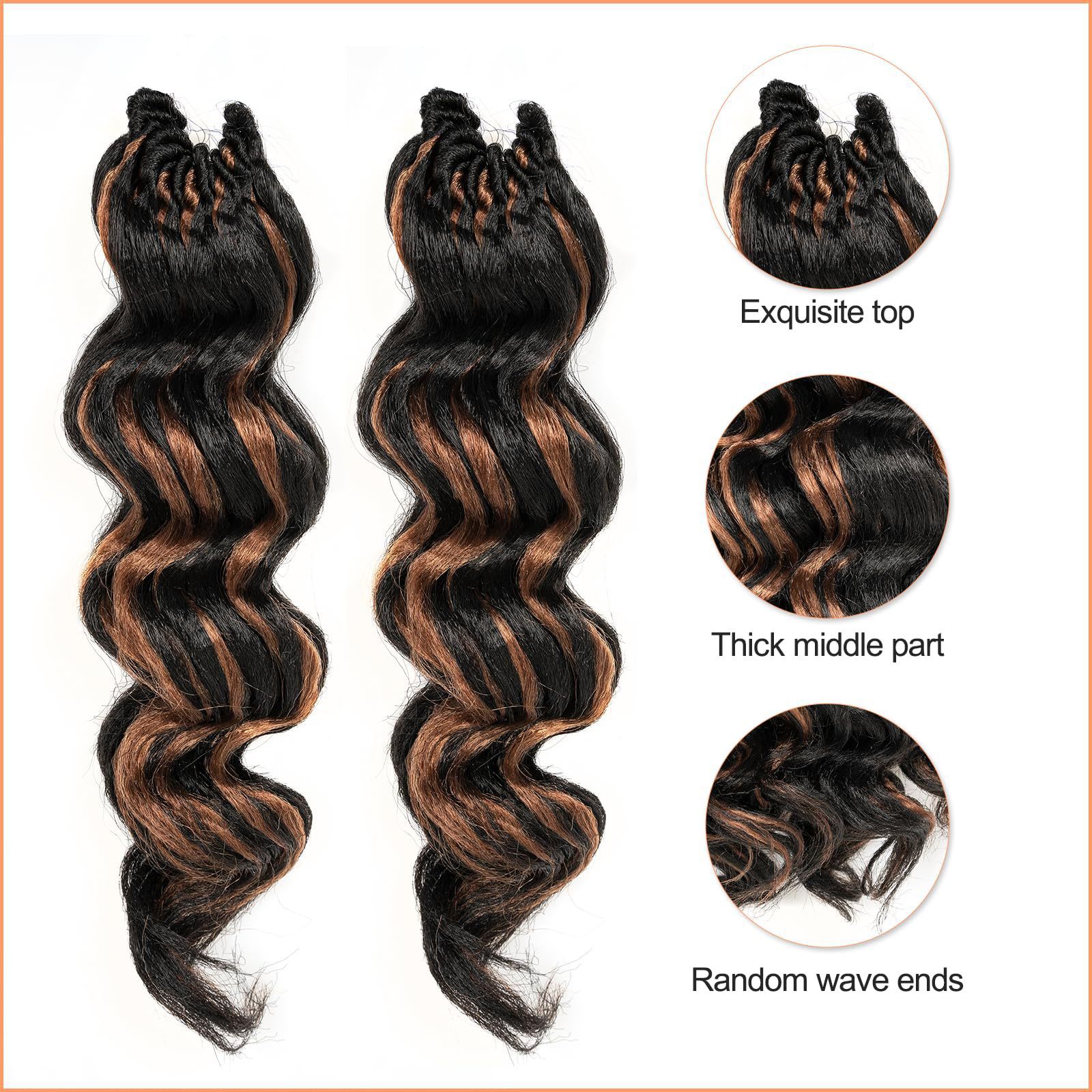 African Black Deep Twist Mixed Color Wave Crochet 15 Strands Synthetic Braiding Dreadlock Curly Hair Ha Sou_voghion.com