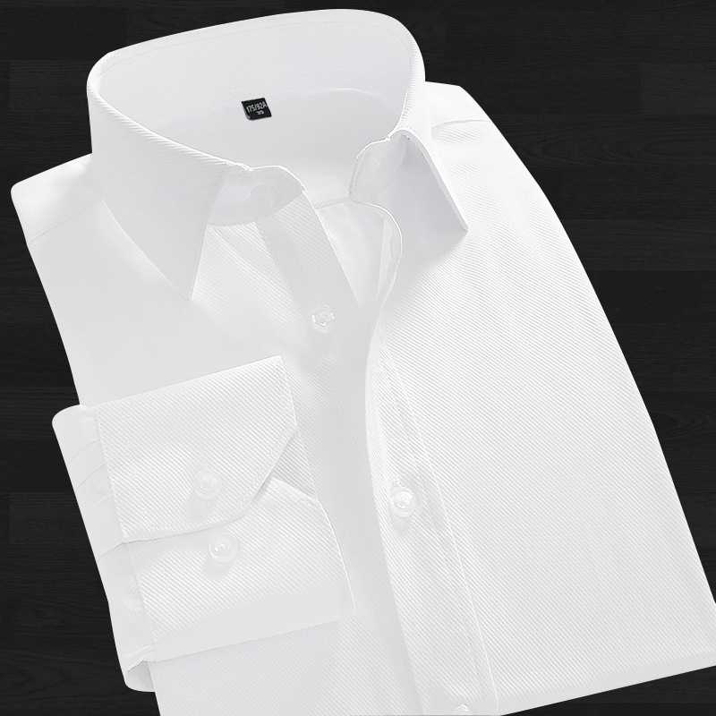 Men's Black Shirt Autumn Business Solid Color Shirt Professional Formal Wear White Men's Long-Sleeved Wholesale Slim Fit Business Commuting