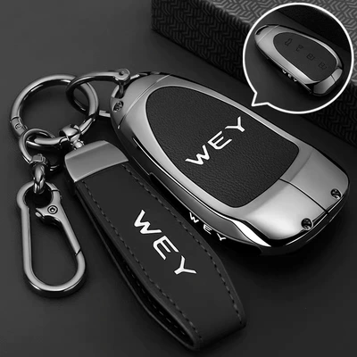 Static Rod/Key Bag – Suitable for Wey Brand Blue Mountain - model-a-4-buttons-black-leather-rope-buckle-hanging-buckle