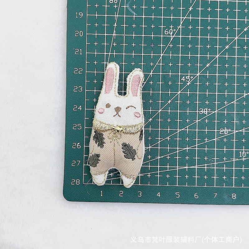 韓国漫画生地手作りウサギクマ子犬綿とリネン素材の装飾品装飾アクセサリー衣類アクセサリー|undefined