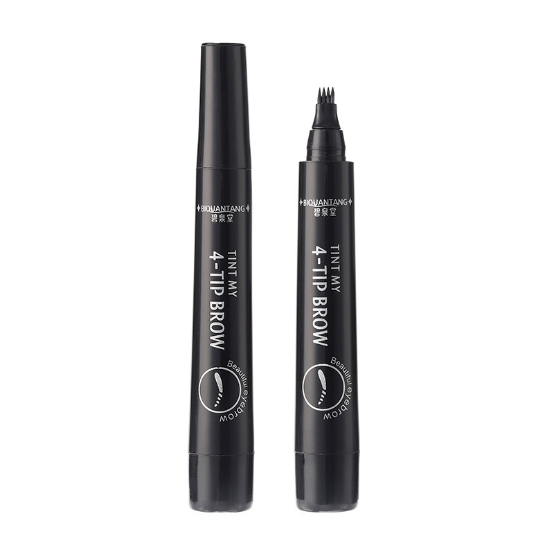 Chinese and English version of micro carving four fork water eyebrow pencil simulation original eyebrow four fork liquid eyebrow pencil waterproof sweat-proof cross-border hot sale