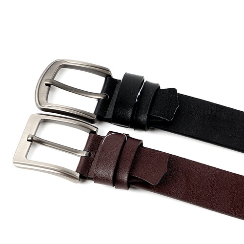  new two-layer cowhide belt men's genuine leather pin buckle belt men's Korean style retro trendy trouser belt for young and middle-aged people