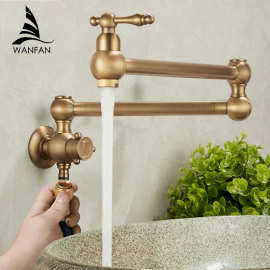 铜单冷面盆水龙头折叠水龙头壁挂式厨房咖啡机水龙头可拉伸缩