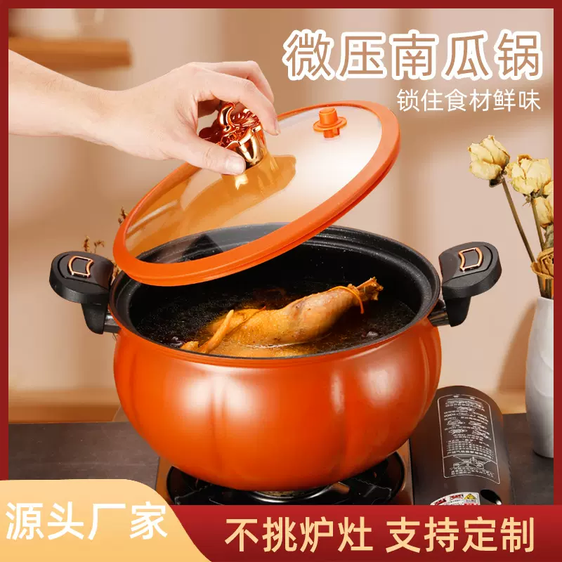 家用大容量南瓜锅微压锅焖烧料理多功能锅电磁炉通用礼品汤锅炖锅