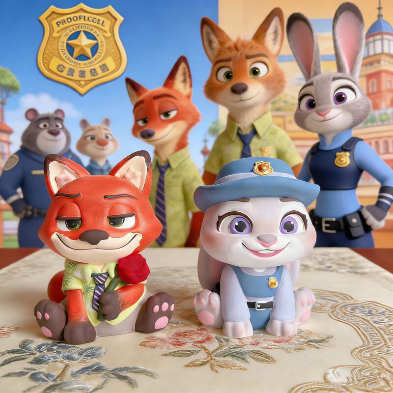 Zootopia Judy Nick Rabbit Police Officer Aromatherapy Plaster Doll White Embryo Handmade DIY Graffiti Toy