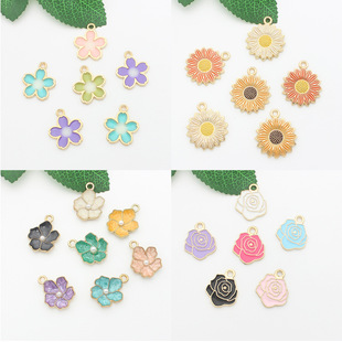 Xipeng jewelry diy accessories sunflower oil alloy flower pendant hair accessories earrings bracelet key chain accessories