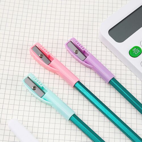 Manufacturer's creative multifunctional pencil set, pencil sharpener, single hole two-in-one pen cap, pencil sharpener, eyebrow pencil protective cap