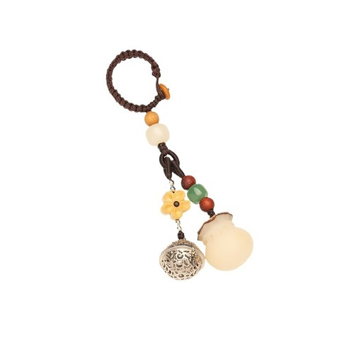 Lucky Bodhi Blessing Bag Car Keychain Men and Women Couple Pendant Exquisite Retro Money Bag Mobile Phone Chain Bag Hanging Jewelry