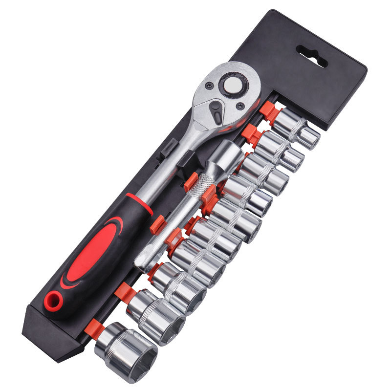 manguito de trinquete rápido de grado industrial 12 piezas de proceso de enfriamiento conjunto de herramientas de mantenimiento de automóviles y motocicletas de alto par