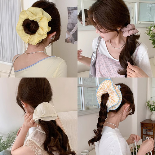 High-end Super Blue Large Colon Hairband for Women 2025 Braided Hair Flower Hair Ribbon Round Headband Hair Accessory