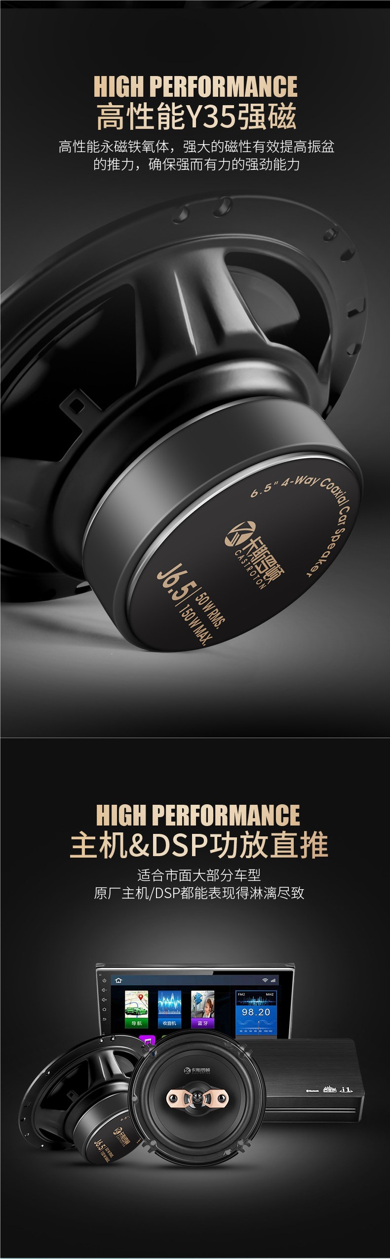Car audio 4-inch 5-inch 6inch 6.5inch coaxial full-range high, mid, and bass car speaker non-destructive modification kit