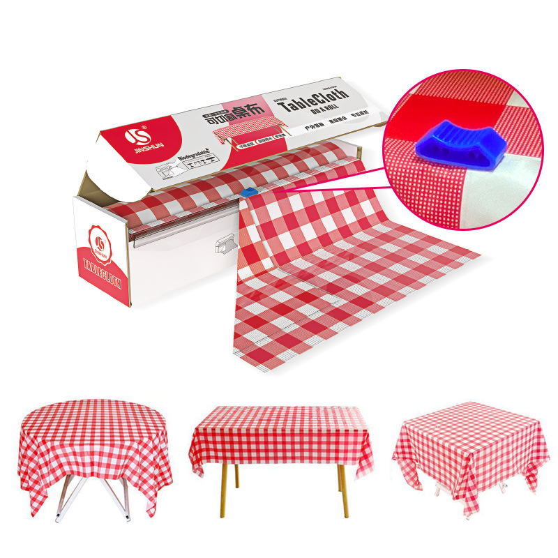 Mantel desechable clásico rojo y blanco a cuadros fábrica en stock Ventas Directas rectangular a prueba de aceite impermeable mantel fiesta de cumpleaños