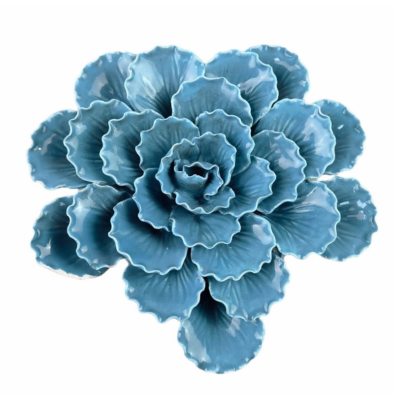 Flor de cerámica hecha a mano Flor de porcelana amasada a mano Expansión de fragancia Flor de cerámica Flor de rosa Candelabro de loto Flor ahumada de incienso sin fuego