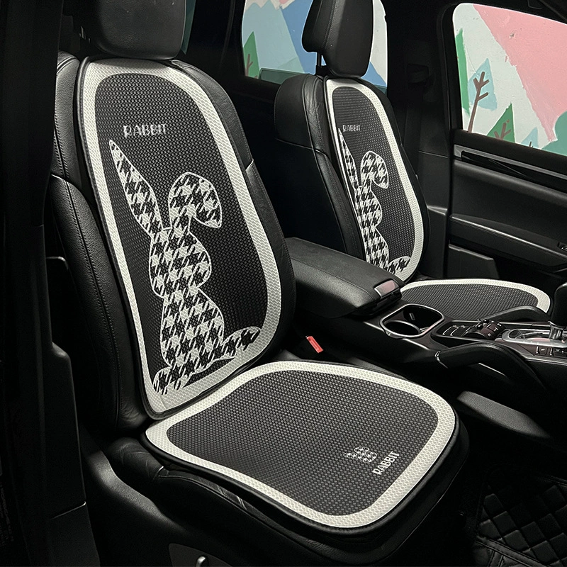 Подушка для автомобильного сиденья Универсальная автомобильная Нескользящая дышащая подушка для сиденья, креативная летняя подушка для автомобильного сиденья с кроликом в ломаную клетку
