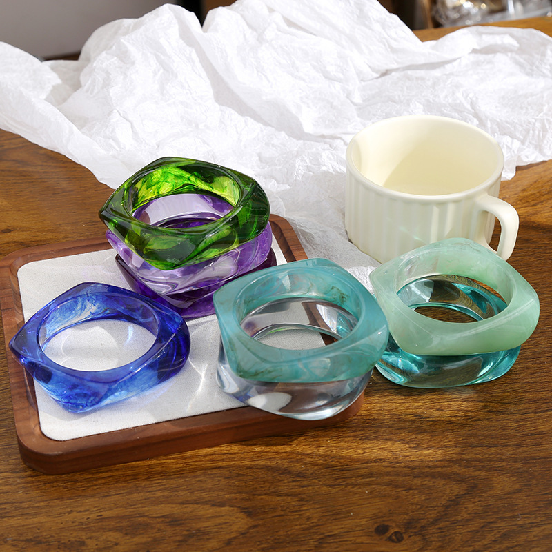 Fashionable Irregular Wide-Brimmed Bracelet with Marbled Pattern, Semi-Transparent Irregular Bracelet, Niche Women's Jewelry Fashionable Irregular Wide-Brimmed Bracelet with Marbled Pattern, Semi-Transparent Irregular Bracelet, Niche Women's Jewelry
