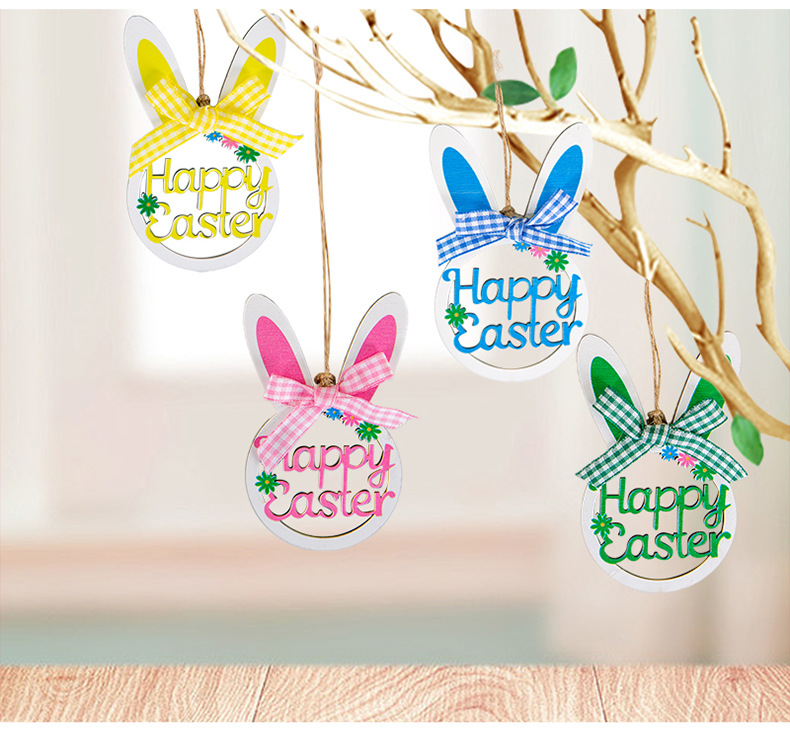 Simple Style Rabbit Letter Wood Boxwood Daily Festival Hanging Ornaments display picture 4