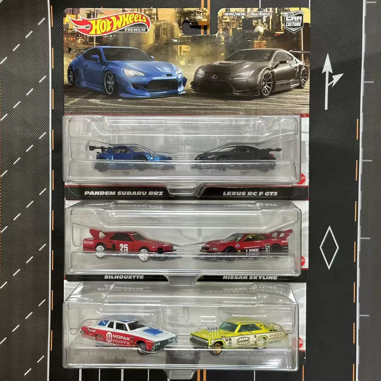 Hot Wheels Двойная крышка автомобиля 2025 Love Collection Mitsubishi Bay Oil GULF Nissan R34 Bugatti HBL96