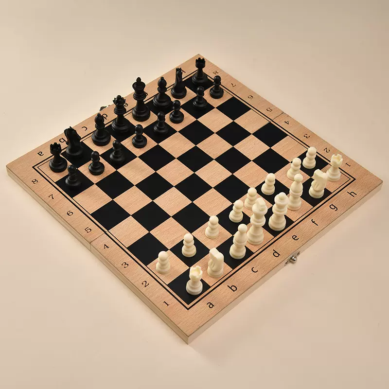 木质棋盘成人学生比赛国际象棋可折叠外贸国际象棋批发三合一棋盘