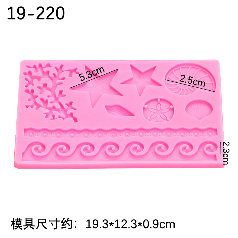 Elementos marinos molde de silicona mar ola Concha coral hornear pastel postre decoración Fondant chocolate