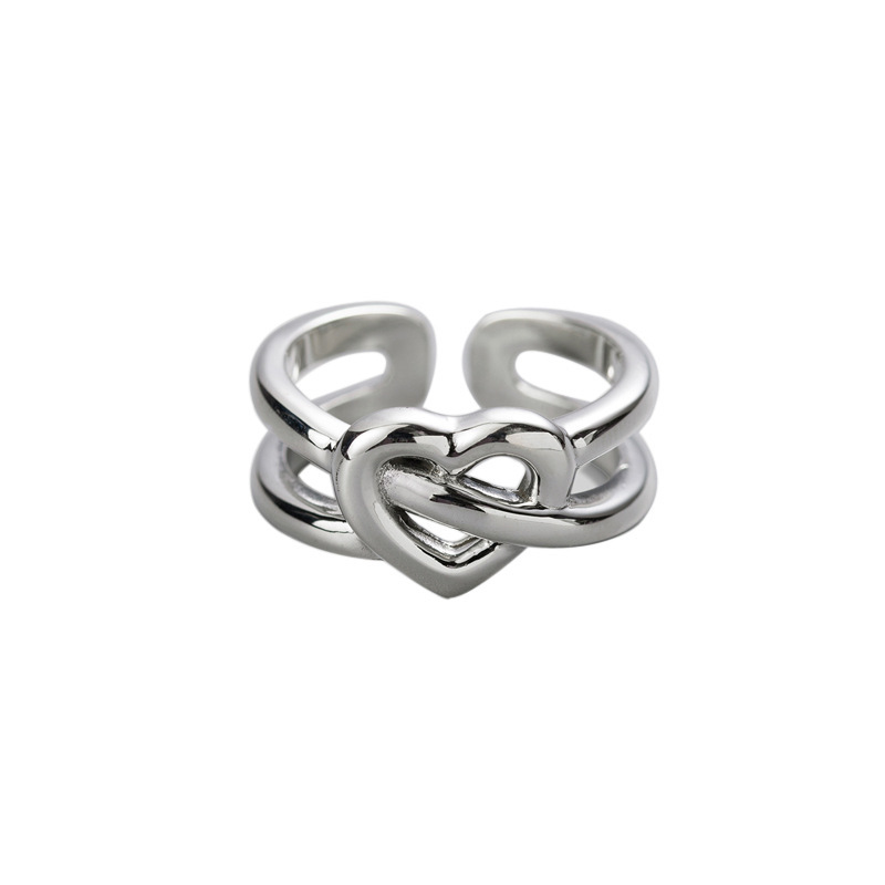 Trendy Simple Fashion Hollow out Cord for Braiding Ring Female Creative New Love Cross Girl Ring European and American Jewelrypicture10