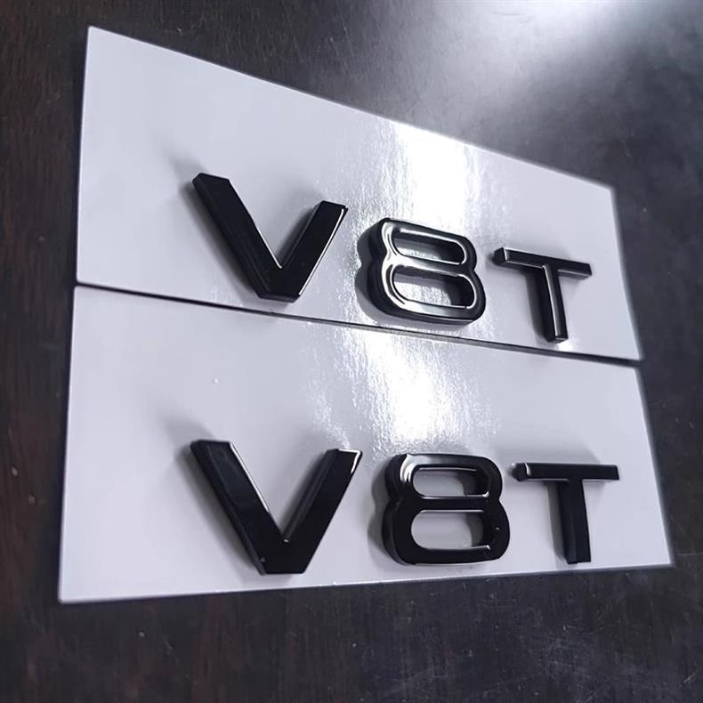 Audi RS7 car emblem, original A7 modified front grille, four-ring emblem, V8T side emblem, black rear tail emblem, car accessories
