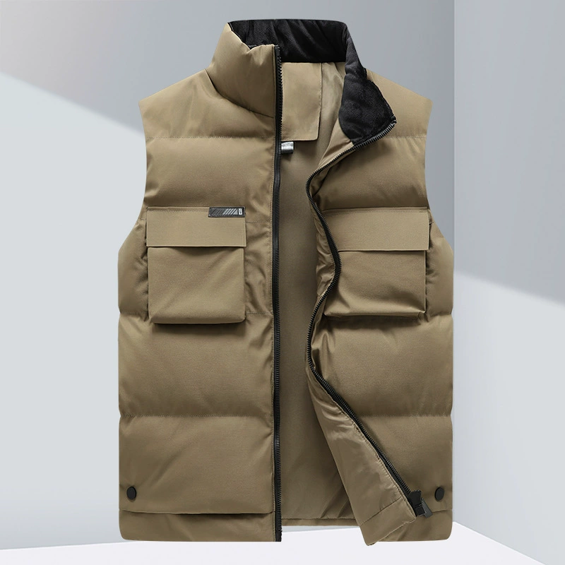 Осень и зима Новый жилет в наличии, модный трехмерный дизайн больших размеров, мужской воротник-стойка на молнии, жилет ночного видения, светоотражающий