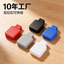 优和方形易拉扣工牌胸卡夹 学生门禁塑料伸缩扣 卡套挂绳logo证件