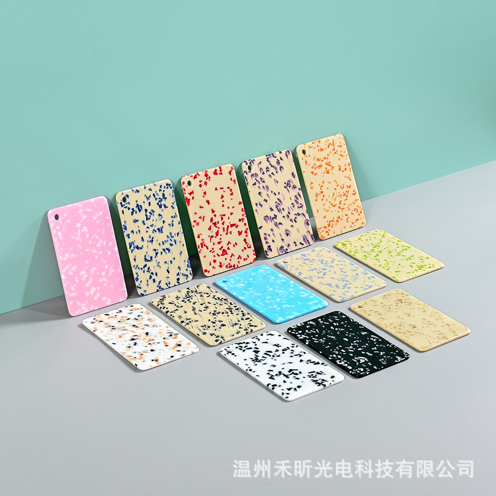 水磨石颗粒亚克力板 黑色白色CA醋酸颗粒板 酒店收纳用品材料批发